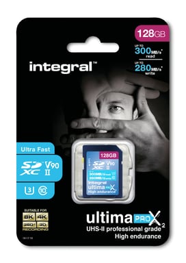 Integral UltimaPro X2 128 GB SDXC UHS-II U3 V90 - 300-280 MB/s 128 GB