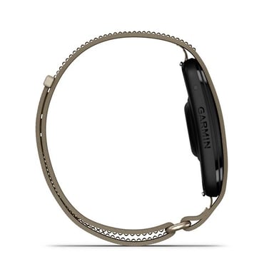 Pulsera inteligente Cirqa con conexión Garmin, tallas L-XL, color beige.