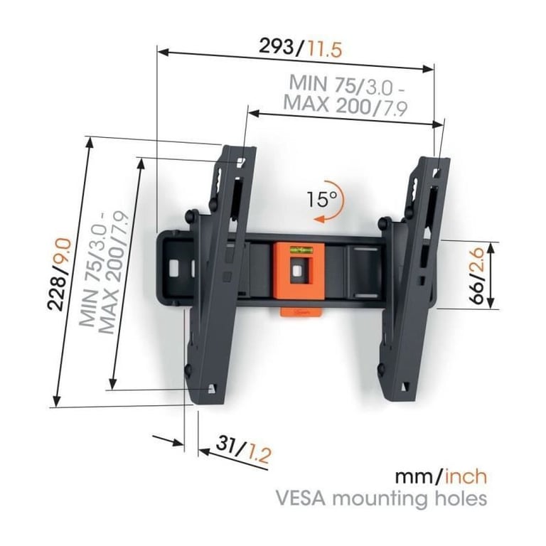 Support mural pour TV VOGEL' TVM 1223 Full Motion Small 1 bras 19 - vue 4