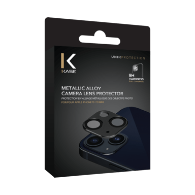 Protector de lente de aleación metálica para Apple iPhone 13/13 mini, Negro ónix