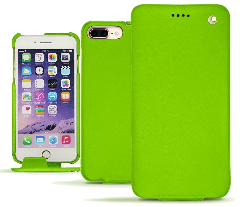 Housse cuir Apple iPhone 7 Plus - Rabat vertical - Vert fluo - NOREVE