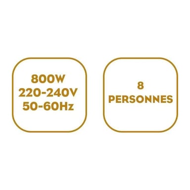 Appareil à fondue électrique Little Balance Happy 8260 800 W 2 L 8 personnes Noir & Blanc