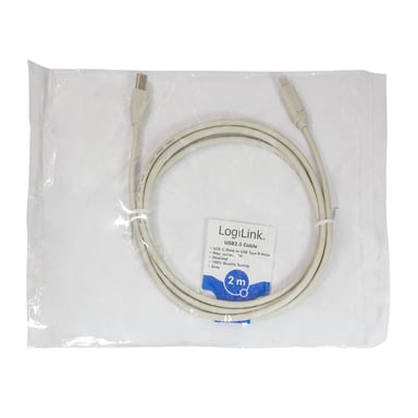 LogiLink CU0161 câble USB USB 2.0 2 m USB C USB B Gris