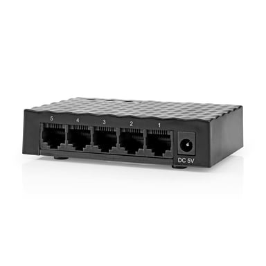 Nedis NSWH5P110BK switch Gestionado Gigabit Ethernet (10/100/1000) Negro