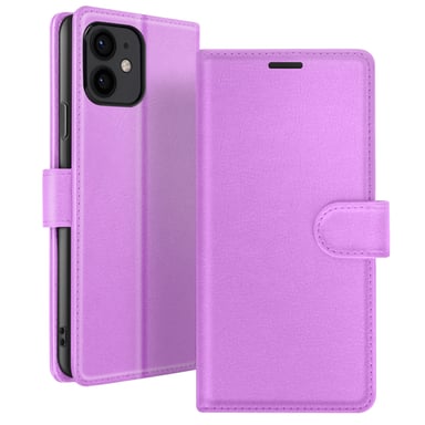 Zanaé Funda tipo cartera para iPhone 12 mini con función de soporte y lengüeta magnética Violeta