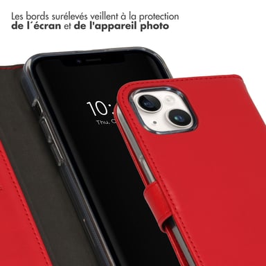 Selencia SH00064306 coque de protection pour téléphones portables 17 cm (6.7'') Folio porte carte Rouge Apple iPhone 15 Plus