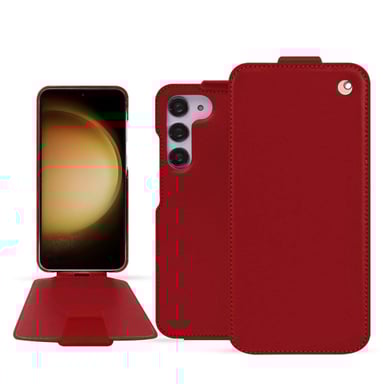 Housse cuir Samsung Galaxy S23+ -  - Rouge - Cuir lisse