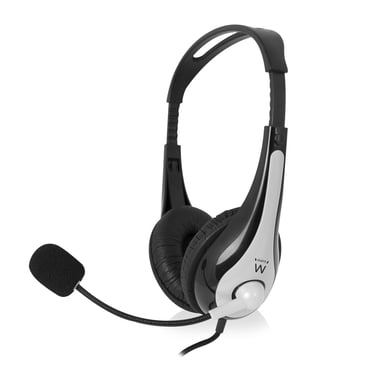 Ewent EW3565 écouteur/casque Avec fil Arceau Appels/Musique USB Type-A Noir, Blanc