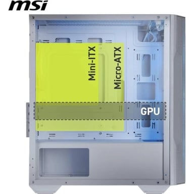 MSI MAG Forge M100R Midi Tower Transparente, Blanco