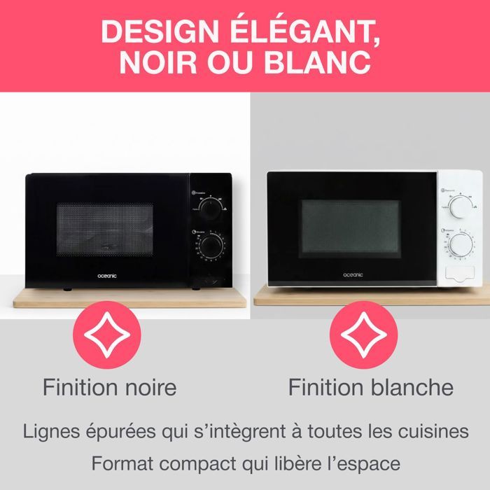 Micro ondes OCEANIC MO20W11 45 4 x H26 1 x P32 6 cm - vue 5