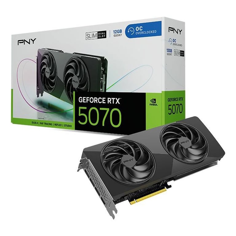 Carte Graphique PNY GeForce RTX 5070 Slim OC – 12 Go GDDR7, PCI Express 5.0 - vue 3