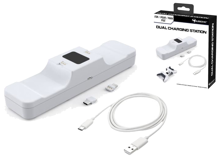 Subsonic - Station de recharge Blanche pour 2 manettes DualSense PS5