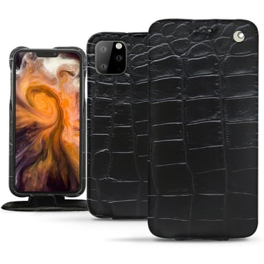 Housse cuir Apple iPhone 11 Pro Max -  - Noir - Cuir Abaca