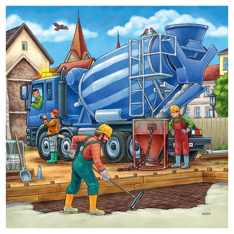Puzzle 3 x 49 pièces : grands véhicules de construction Ravensburger France - vue 3