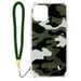 Coque pour iPhone 12 et 12 Pro avec Dragonne Motif Camouflage Vert