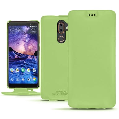 Housse cuir Nokia 7 Plus -  - Vert - Simili cuir