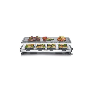 Raclette-grill Severin RG2374 avec pierre naturelle 8 personnes 1500 W Inox