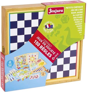 Coffret de Jeux Classiques en Bois - 150 Règles Amusantes