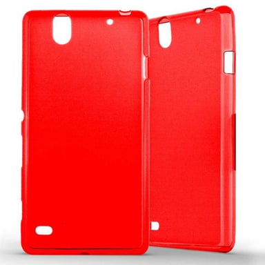 Coque silicone unie compatible Givré Rouge Sony Xperia C4