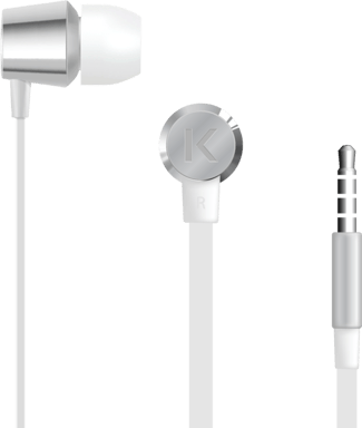 K Cuffie intrauricolari, argento metallizzato