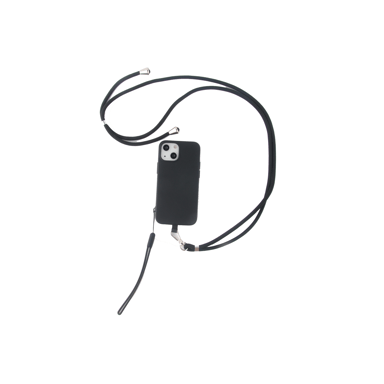 JAYM - Custodia in silicone nero per Apple iPhone 14 Pro Max - Collo e cinturino inclusi - Fodera 100% microfibra