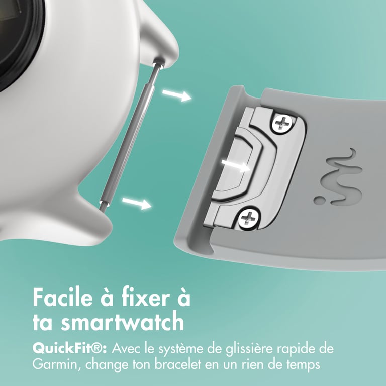 imoshion Bracelet QuickFit® en silicone - Connexion Garmin 22 mm - Gris - Neuf