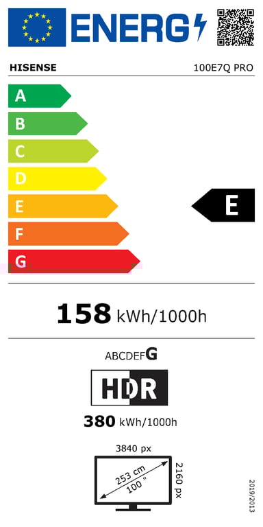 TV QLED Hisense 4K UHD 100E7Q Pro 253 cm 2025 - vue 7