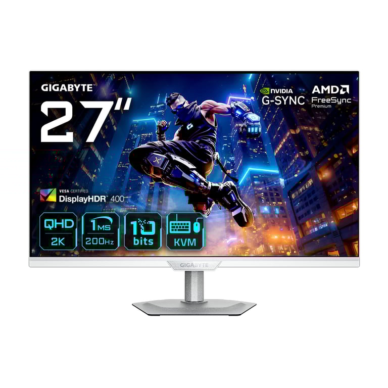 GIGABYTE M27Q2 QD ICE MONITEUR DE JEU 27” QHD 2560 X 1440 200HZ 1MS 350 CDM² FREESYNC PREMIUM DISPLAY HDR400 HDMI 2.0