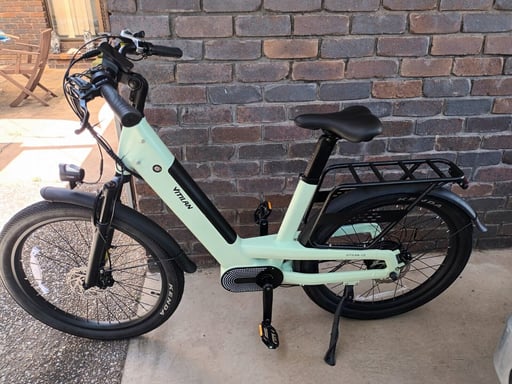 Vélo électrique urbain Vitilan L5 26'' 500W Capteur de couple Ebikes avec assistance au pédalage, vélo électrique à enjambement avec batterie 48V15AH-Vert
