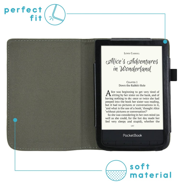 imoshion Étui de liseuse portefeuille en cuir végan pour Pocketbook Touch Lux 5 / HD 3 / Basic Lux 4 / Vivlio Lux 5 Neuf - vue 9