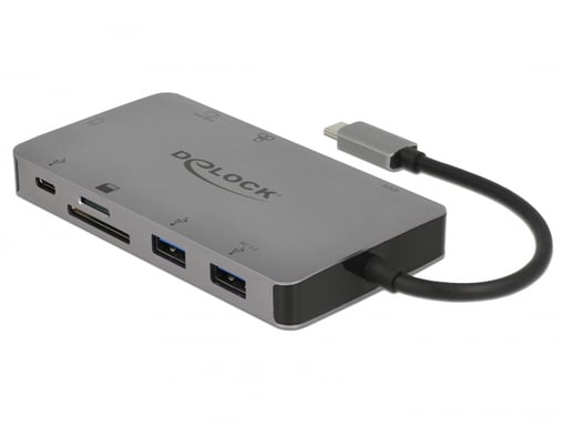 DeLOCK 87735 Docking Station cablata USB 3.2 Gen 1 (3.1 Gen 1) Tipo-C Grigio