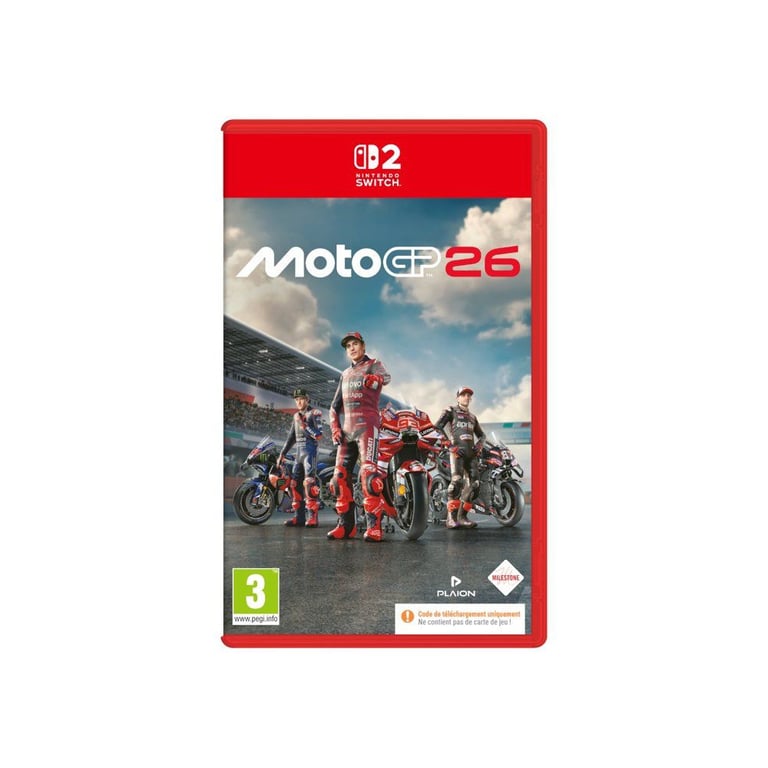 Jeu MotoGP 26 Milestone Nintendo Switch 2 Téléchargement code seul Arcade/Pro Noir - Neuf