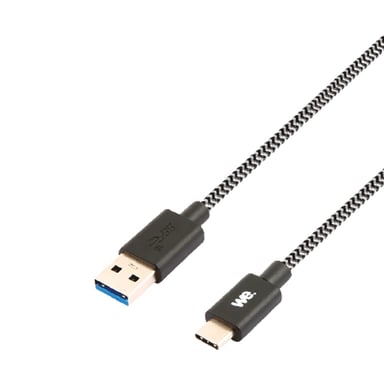 WE Cavo intrecciato da USB-C a USB da 2 m per Samsung S8/S9/S10, MacBook Pro, Google Pixel/Chromebook, Huawei P20/P30 Xiaomi - Nero e Bianco