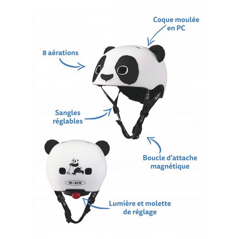 Casque de vélo et trottinette Panda 3D Taille pour enfants Neuf - vue 2