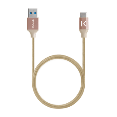 Câble USB 3.2 Gen 2 charge rapide USB-C vers USB-A métallisé tressé Charge/sync (1M), Or