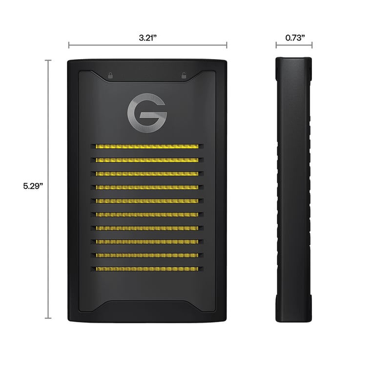 G Technology ArmorLock USB Type C 3.2 Gen 2 3.1 Gen 2 Jaune Neuf - vue 3