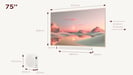 TCL A300 NXTFRAME 75A300 Pro 75'' TV Smart 4K Ultra HD Bianco con Soundbar e Subwoofer senza fili Bang & Olufsen