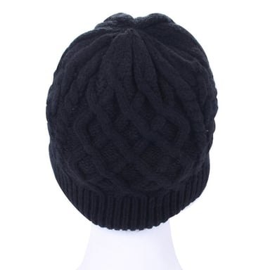 Bonnet Tricoté Motifs Vagues Haute Qualité Bluetooth Microphone Charge USB Noir YONIS