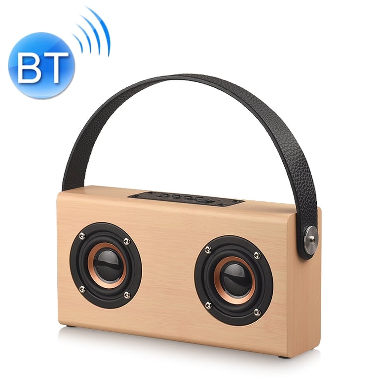Enceinte Bluetooth Portable Mains-Libres Radio FM Power Bank Haut Parleur  Bois