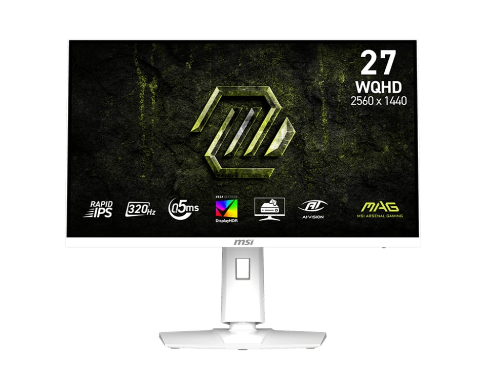 Monitor MSI MAG 274QRFW X3212 27 WQHD 320Hz IPS DisplayHDR 400 Adaptive Sync 0 5ms - vue 1