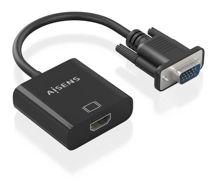 AISENS A115-0873 câble vidéo et adaptateur 0,2 m HDMI + 3.5mm + Micro-USB Type-B VGA (D-Sub) Noir