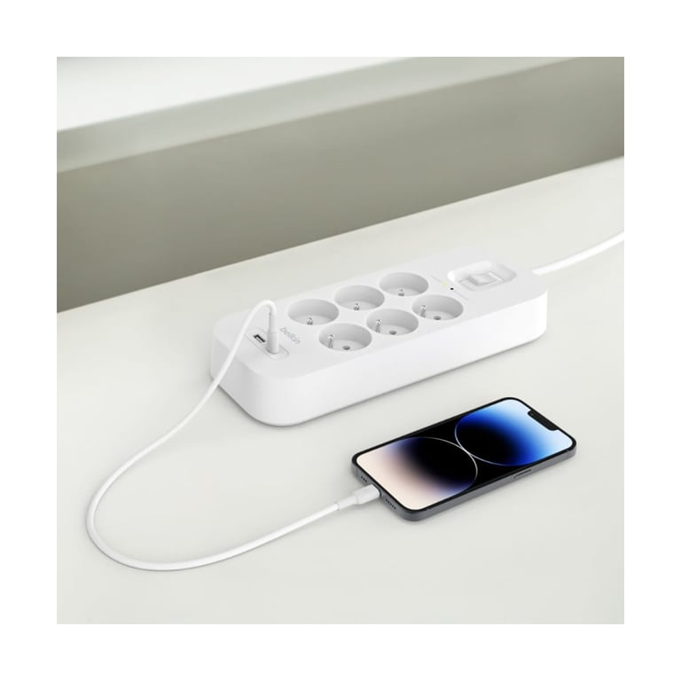 Multiprise 6 prises + USB C et USB A - vue 3