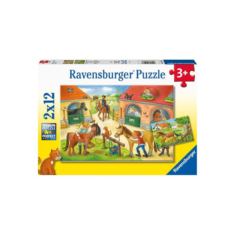 Puzzles 2x12 pièces : Vacances au centre équestre Ravensburger France - vue 10