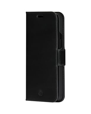 DBRAMANTE1928 Funda con cierre para iPhone 14 Pro Max en piel de Copenhague con tarjetero Negro