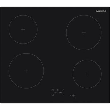Plaque de cuisson vitrocéramique - DAEWOO - 4 foyers - 60 cm - BH6VTF27BNM - Noir