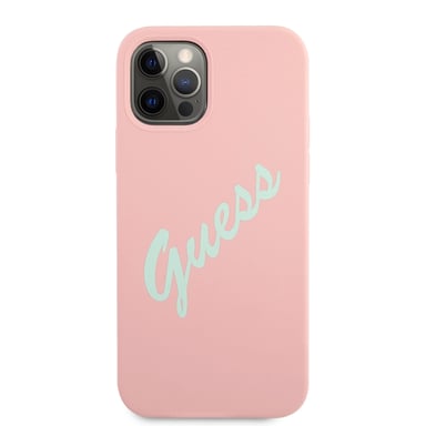 Guess Custodia rigida in silicone vintage per iPhone 12/12 Pro 6,1' Rosa