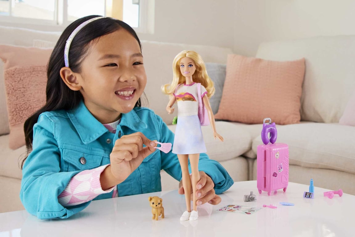 Poupée Barbie Malibu HJY18 – Coffret Voyage Avec Chiot Et Accessoires - vue 6