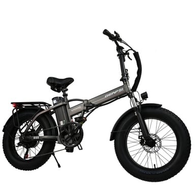 Bicicleta eléctrica BAOLUJIE DZ2002 con neumáticos anchos para adultos, batería extraíble de 48 V y 16 Ah - Gris