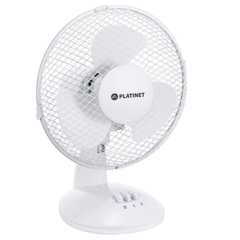 Platinet PTF9W Ventilateur de bureau compact et puissant pales de 23 cm 3 niveaux de vitesse Neuf