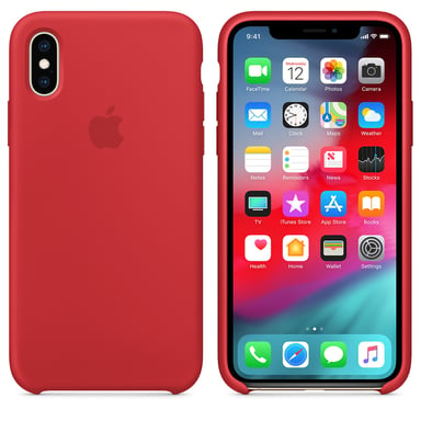 Coque en silicone pour iPhone XS Rouge